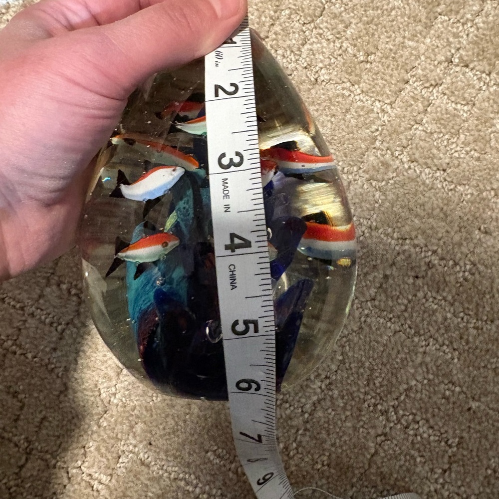 Paperweight Fish And Coral Under The Sea Aquarium Art Glass Murano Style - Picture 13 of 14